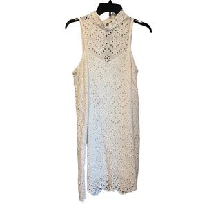 Derek Heart White Eyelet Lace Sleeveless Dress